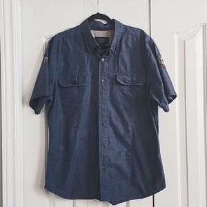 Harley Davidson HCC Blue Short Sleeve Motorcycle Casual Shirt